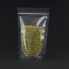 Sacs d'emballage de riz de 16 * 24cm, 100pcs / lot sac de nourriture en plastique autoportant à fermeture à glissière hautement transparent, pochette de stockage de blé refermable à fermeture à glissière