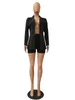 Women Office Business Suits Cardigan Blazer Coat And Shorts Suit Slim Full Sleeve Two Piece Set Club Wear Outfits S-XXL