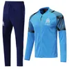 Traje de entrenamiento de calidad superior 2019 de la chaqueta de Marsella pantalones 19 20 PAYET CABELLA MITROGLOU Chaqueta de fútbol de Marsella Chaqueta larga de fútbol con cremallera