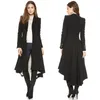 Long Wool Coat Women Dovetail Lapel Office Wear Plus Size Winter Warm Skinny Ladies Simple Elegant