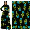 Tissu africain imprimé cire à la mode, tissu en coton doux, noir, bleu, jaune, Ankara, Batik africain pour robe