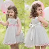 2019 Novo Adorável Flor Meninas Vestidos Applique Partido Em Camadas Criança Pageant Bebê Vestidos De Aniversário Crianças Formais Vestido Primeira Comunhão Vestido