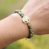 Bracciale avvolgente Boho Yoga in pietra naturale fatto a mano, albero della vita, braccialetto con ciondoli intrecciati Japser africano, regalo per donna e uomo