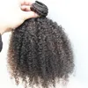 100g Clip Dans Les Extensions De Cheveux Humains 8 Pièces/ensemble Afro Crépus Bouclés Clip Dans Les Extensions De Cheveux Humains Noir Naturel