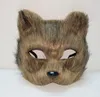 Fox Fur Mask Women Sexy Masquerade Party Mask Fashion Fox Half Animal Mask Fox Cosplay Dance Masks Plush Toys DH0126