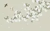 カスタム壁画の壁紙3Dソフトマグノリア手描きの細い花と高級ウォールペーパーのホテルリビングルームテレビの背景De Pared