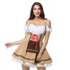 2019 Sexy Oktoberfest Beer Girl Costume Maid Wench Niemcy Bawarski Krótki Rękaw Fantazyjne Dirndl Dla Dorosłych Kobiet Cosplay