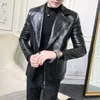 Spring Leather Jackets Mens Black Fashion Designer Leather Jackets Mens Slim Fit Club Outfit Biker Jacket Coat