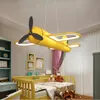 Lámparas colgantes de araña modernas, candelabros con forma de avión, lámpara colgante de luchador creativo para niño de dibujos animados, lámpara Led para habitación de niños y dormitorio