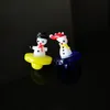 Cartoon Snowman Glass Carb Cap For Quartz Banger Smoking Accessories Colorful High Quality Cute Caps Dab Tool