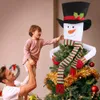 Dekoracje świąteczne Snowman Tree Topper Duży top kapelusz na zewnątrz nowość w domu dekoracje domowe 1