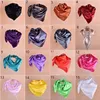 28 Coors Solid Plain Imitacja poliestrowa Rayon Satin Satin Muslimb Scarf Square Scarf Scarf Chief 90 90 cm Mieszane 100pcs Lot #32353