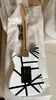 Främjande Edward Eddie Van Halen White Black Striped Electric Guitar Floyd Rose Tremolo Bridge Locking Nut Maple Neck Fingerb1699829