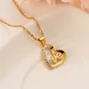 Fashion Fine Gold Filled Diamond Heart Love Shape CZ Set di gioielli Collane con ciondolo Gioielli africani da donna festa nuziale A