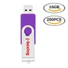 j_boxing 200 x 16 GB USB-Sticks, zusammenklappbar, violett, USB-Stick, Speicherstick, Daumenstift, Aufbewahrung für Computer, Laptop, MacBook, LED-Anzeige