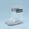 Stivali di cristallo con barre parallele antiscivolo a prova di vendita calda in grandi scarpe da acqua in PVC per bambini