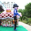 Customized Controllable Inflatable Clown Marionette Puppet 3.5m Blue Walking Blow Up Clown Costume For Parade Decoration