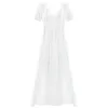 2020 Summer Sutwear Vintage biała bawełniana koszulka nocna Plus Size Women Home Wear Sukienka nocna na nocną bieliznę T630314R