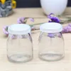 100 ML MIni Glass Stash Container Pudding cup Jar Storage Bottles with Llids Milk Yoghourt Jelly Mousse Bottle Tobacco Herb Candy Jam Jars