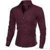 Camicia da uomo slim fit Camicie eleganti a maniche lunghe Camicie da lavoro formali casual Abbigliamento di marca solido camisa social masculina M-4XL