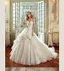 2019 New Nicole High Low Wedding Dresses With Detachable Train Sweetheart Neck A-Line Lace Appliqued Bridal Gowns Tulle Wedding Dress