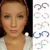 5Pc Frauen-Edelstahl-Nasenloch-Nasen-Band-Bolzen Ring Clip auf der Nase Körperschmuck Fake-Piercing-Schmuck 10mm 30JUL16