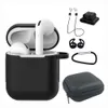 Hörlurs tillbehör 6 i 1 Förvaringslåda hörlurar Bag Earbuds Headphone Protector Headset Cover för Apple Airpods Case Anti Lost Rem Free Ship