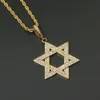 Wholesale-Brass Setting CZ Hip Hop Star Pendant Copper Micro pave CZ stones Necklace Jewelry for men and women CN060