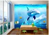 Customized 3D Wandtapete Fotowand Papierunterwasserwelt Eisberg netten Delphin Tapeten Hintergrund Wand Tapete für Wände 3d