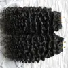 nastro riccio crespo nell'estensione dei capelli 100% capelli umani 100G 40 pezzi nastro per capelli Remy europeo Natura