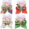 Jojo Siwa Hair Bows 7-дюймовый Детский принт Большой Лук Рождественский подарок Золотой Антилерный Алмаз Алмаз Инкрустированная Формированная Девурная Девушка Аксессуары