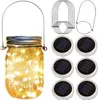 Solar Mason Jar Lid String Lights, LED Fairy Firefly String Lights with Mason Jar Deksel, Past Gewone Mond Mason Jars