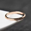 Ny notering Vintage 2mm Frostat Titanium Steel Ring Rose Gold Engagement Wedding Rings Smycken för Women Anneau