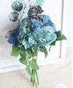 Blue Artificial Rose Bouquet Wedding Creative Decorations Diameter Cirka 21 cm Inkludera Rose Hortangea och bär WT0373534099