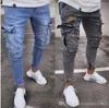 Erkekler Casual Jeans Genç Giyim Jeans Erkekler Tasarımcı Jogger Jean Büyük Tasarım Kalem Pantolon Cepler Fermuar Biker Jeans