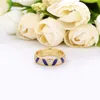 Glänzend vergoldeter Ring mit exotischen Steinen und Streifen, passend für Pandora-Schmuck, Verlobung, Hochzeit, Liebhaber, modischer Ring für Frauen