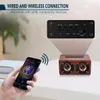 Retro drewniany głośnik Bluetooth HiFi bezprzewodowe podwójne głośne głośniki 3D głośnik surround TEGOR Funkcja karty TF Hands Speak4134611