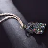 Chakra Natural Stone Pendant Necklace Irregular Raw Mineral Crystal Quartz Druzy Pendant Statement Necklace Vintage Jewelry Christmas Gift
