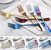 8 colors Tableware Set Dinnerware Knife Spoon Fork Stainless Steel Cutlery Dinnerware Set Kitchen Flatware Sets 4Pcs/Set T10C0017