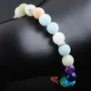 Wojiaer 8mm Naturliga Amazonite Stone Round Pärlor Palm Strands Armband 7 Chakra Healing Mala Meditation Kvinnor Smycken K3260