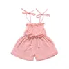 Детская дизайнерская одежда девочек мальчики с твердым цветом слинг -комбинезон для младенца малыша подвеска для подвески летняя детская одежда для боди подъем S5036329
