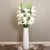 97CM 38INCH length Real touch Artificial Silk lily flower Simulation flower beautiful flower home wedding birthday party decor 5 color ALFF