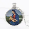 Jungfru Maria Hänge Halsband Silverkedja Halsband Kristen katolicism Vintage Religiös Jesus Statement halsband Vackert smycken
