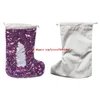 sublimation sequins blank christmas stocking christmas decoration santa claus socks hot transfer printing blank sequins consumables
