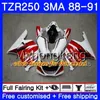 Body For YAMAHA TZR250RR RS RR YPVS TZR250 88 89 90 91 244HM.1 TZR-250 TZR250 3MA TZR 250 Glossy black hot 1988 1989 1990 1991 Fairing kit