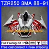 Kit para YAMAHA TZR250RR TZR-250 TZR 250 88 89 90 91 Corpo 244HM.40 TZR250 RS RR YPVS estoque branco vermelho 3MA TZR250 1988 1989 1990 1991 Carenagem