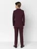 Burgundy Boy Formal Suits Dinner Tuxedos Little Boy Groomsmen Kids Children For Wedding Party Prom Suit Formal Wear Jackets Vests200U