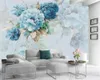Papier peint 3d pour salon Photo personnalisée belles fleurs bleues douces personnalisé rêveur romantique HD papier peint
