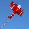 Ny högkvalitativ 3D röd Plane Kites Sports Beach med drakehandtag Enkel linje Lätt att flyga barndrake