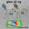 bong en verre conduites d'eau mini barboteur narguilé avec quartz banger ou bol bongs en verre percolateur dab rig plates-formes pétrolières récipient en silicone